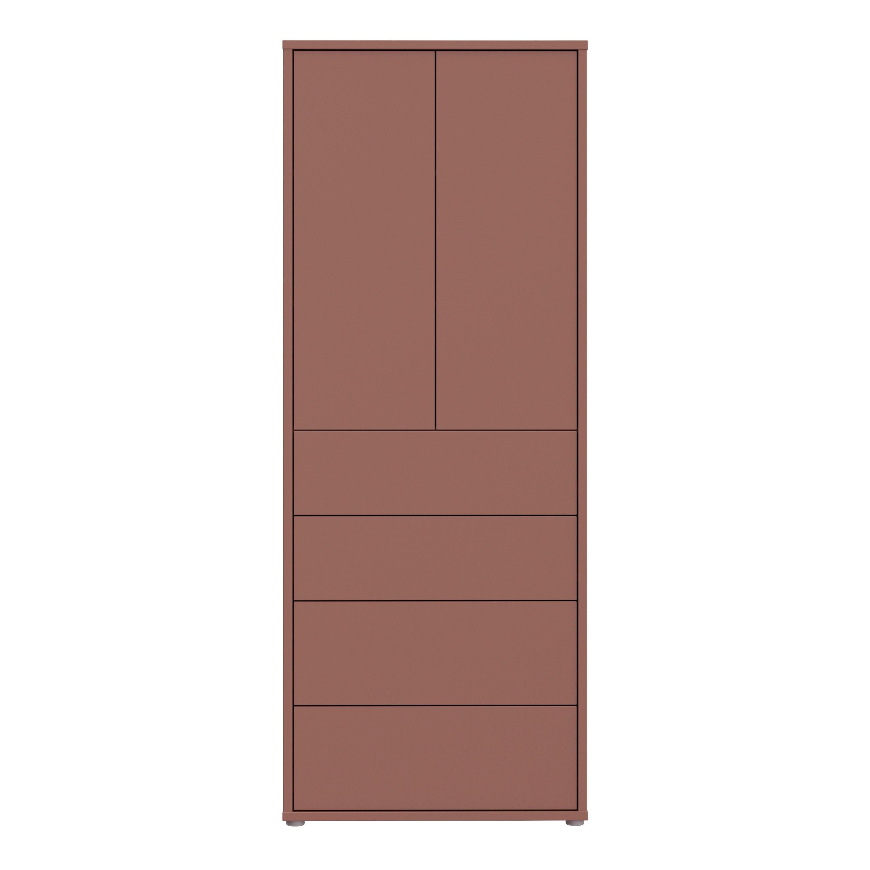 Alice Springs Tall Storage Cabinet with Push-to-Open Doors & 4 Drawers in Terracotta - image 2