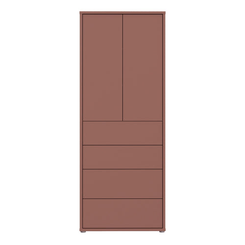 Alice Springs Tall Storage Cabinet with Push-to-Open Doors & 4 Drawers in Terracotta - image 2