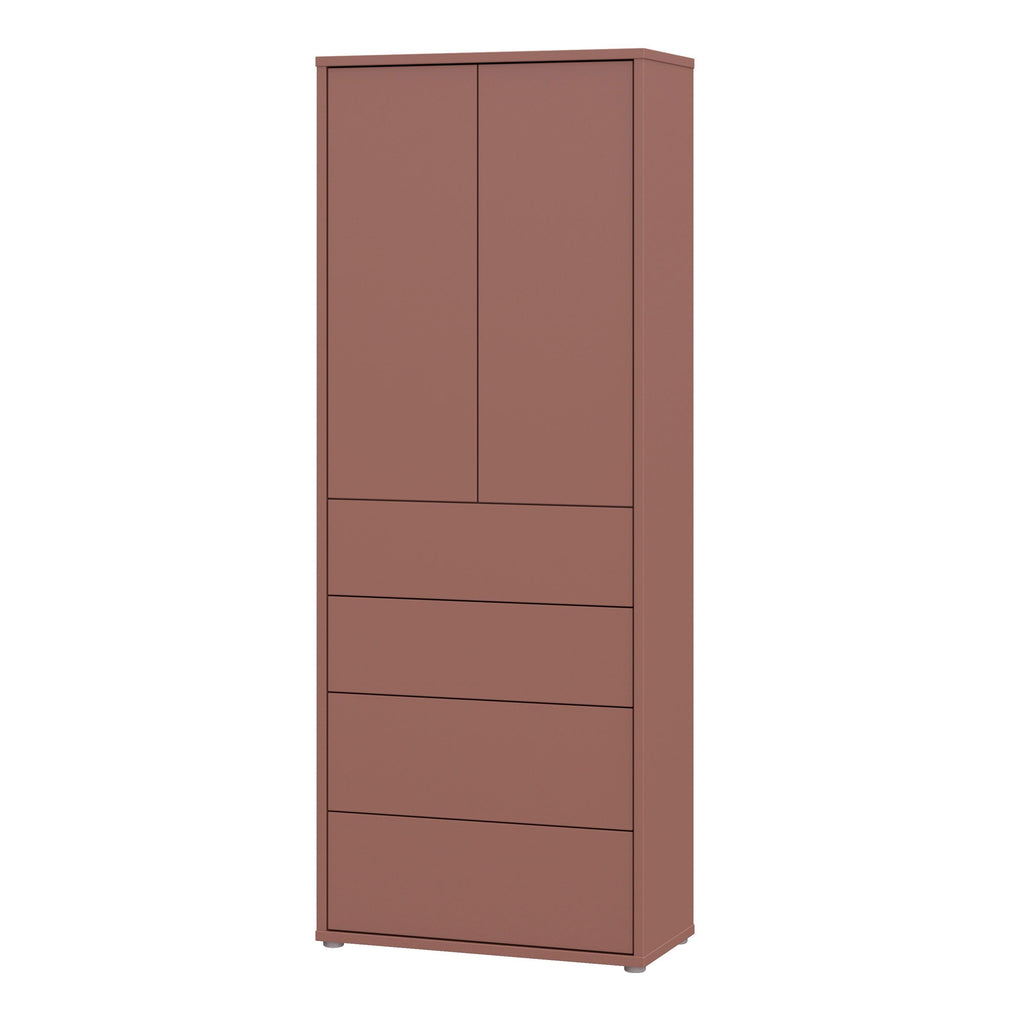 Alice Springs Tall Storage Cabinet with Push-to-Open Doors & 4 Drawers in Terracotta - image 3