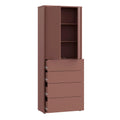 Alice Springs Tall Storage Cabinet with Push-to-Open Doors & 4 Drawers in Terracotta - image 4