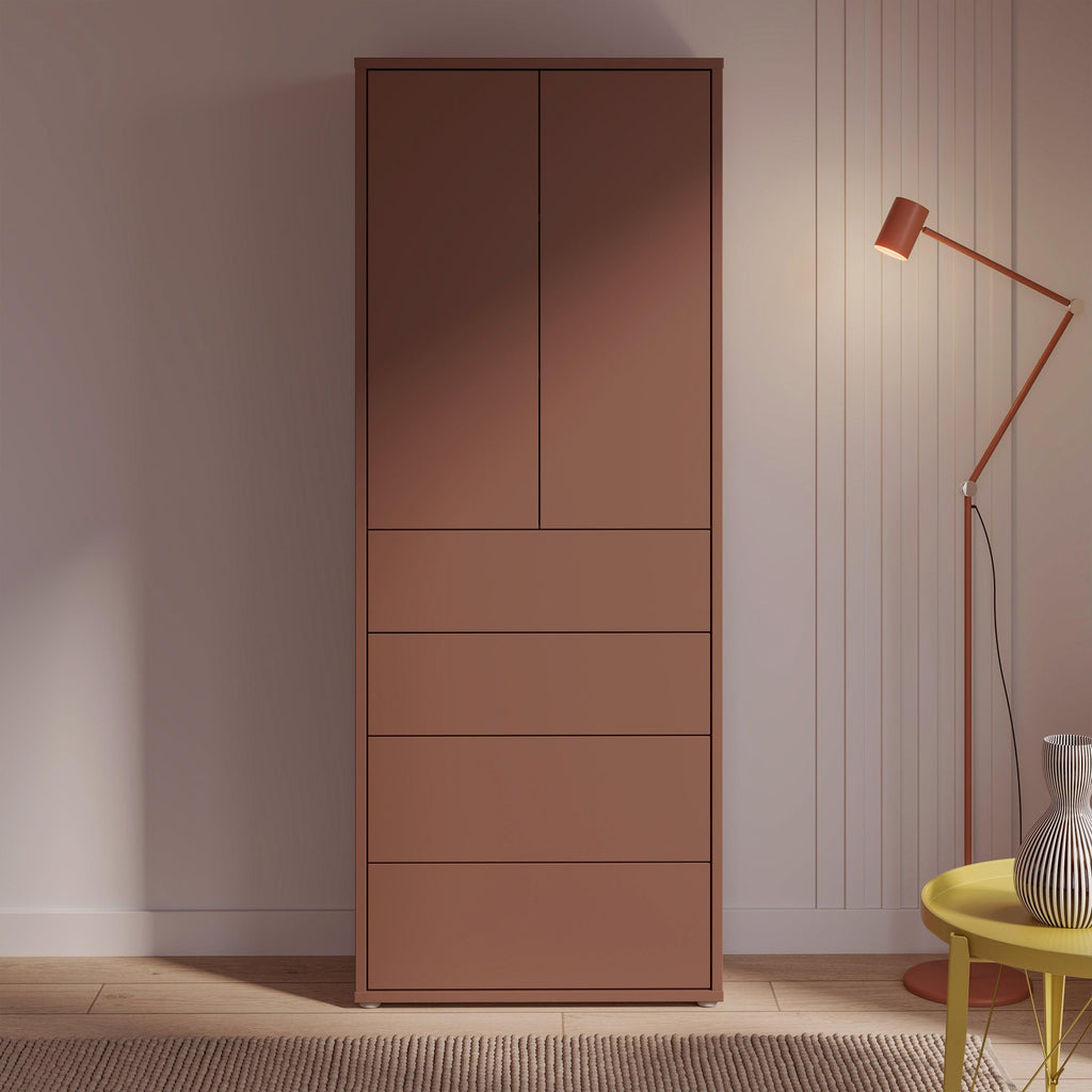 Alice Springs Tall Storage Cabinet with Push-to-Open Doors & 4 Drawers in Terracotta - image 6