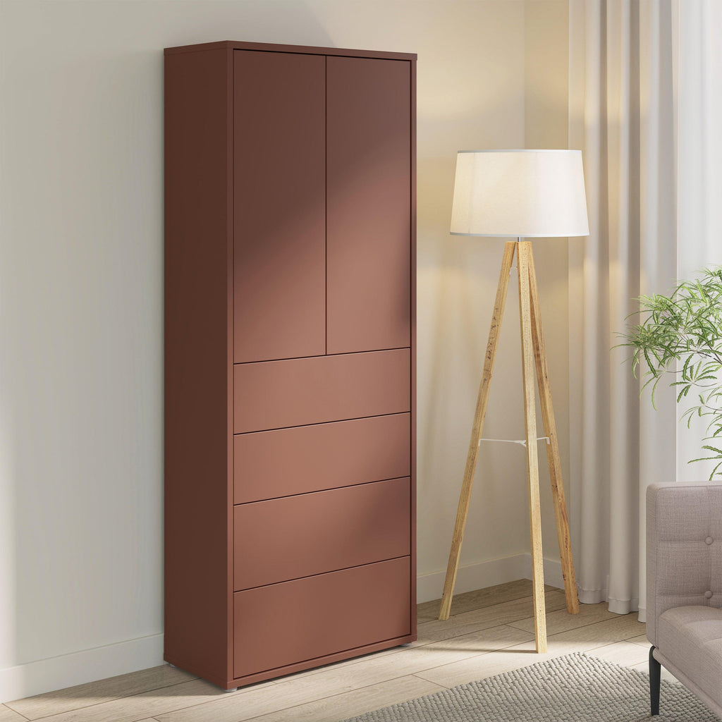 Alice Springs Tall Storage Cabinet with Push-to-Open Doors & 4 Drawers in Terracotta - image 8
