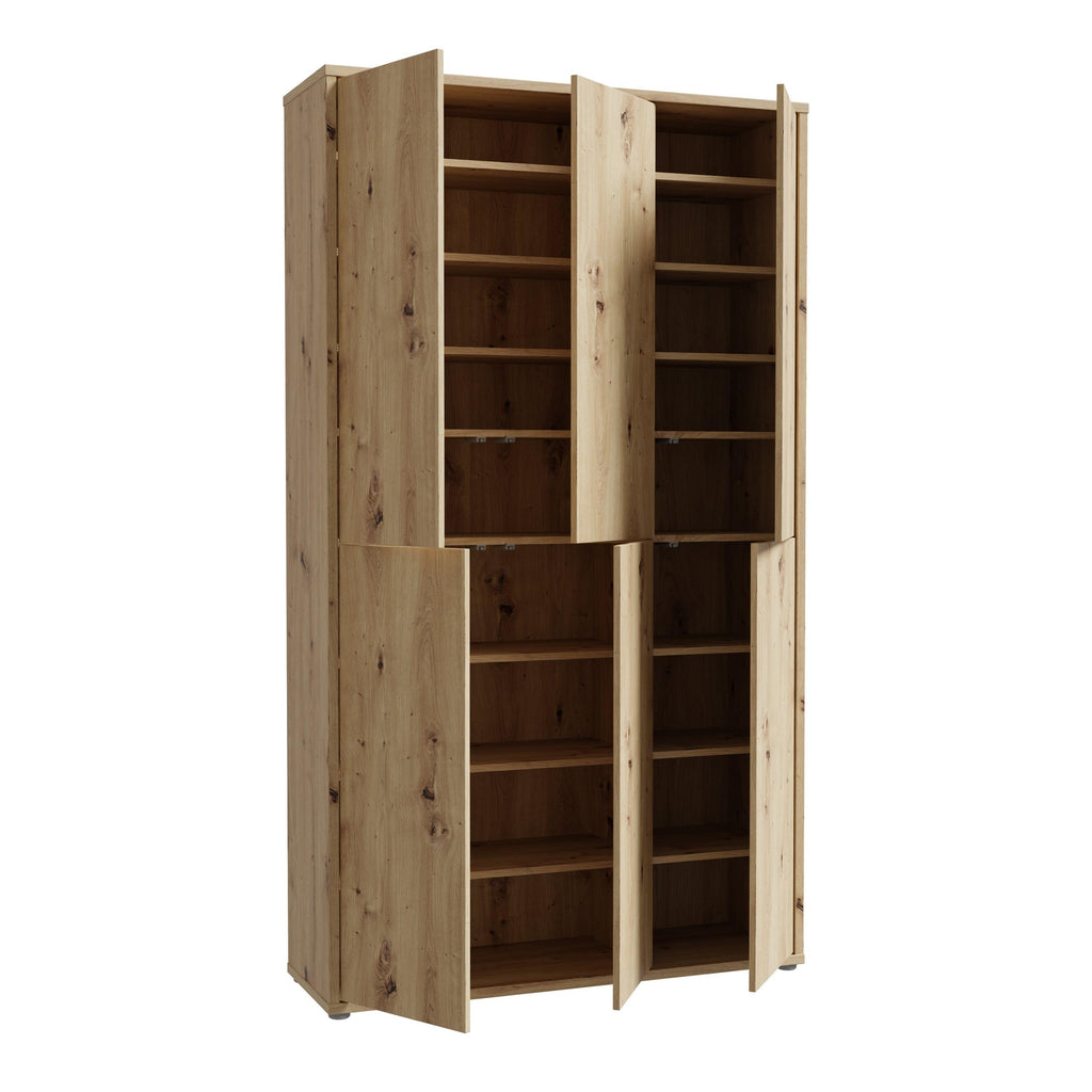 Alice Springs Shoe Cabinet with 6 Doors Push-to-Open in Artisan Oak - image 4