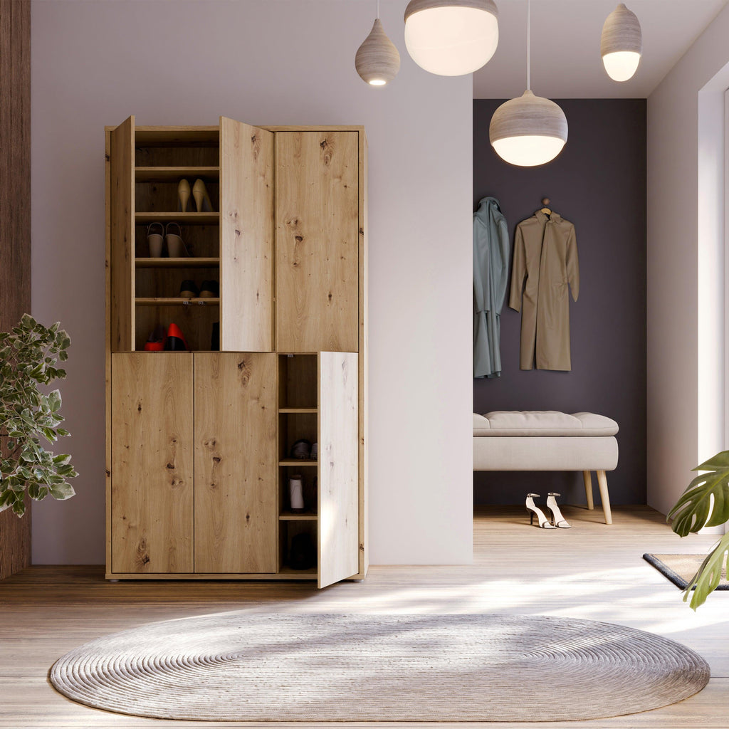 Alice Springs Shoe Cabinet with 6 Doors Push-to-Open in Artisan Oak - image 6