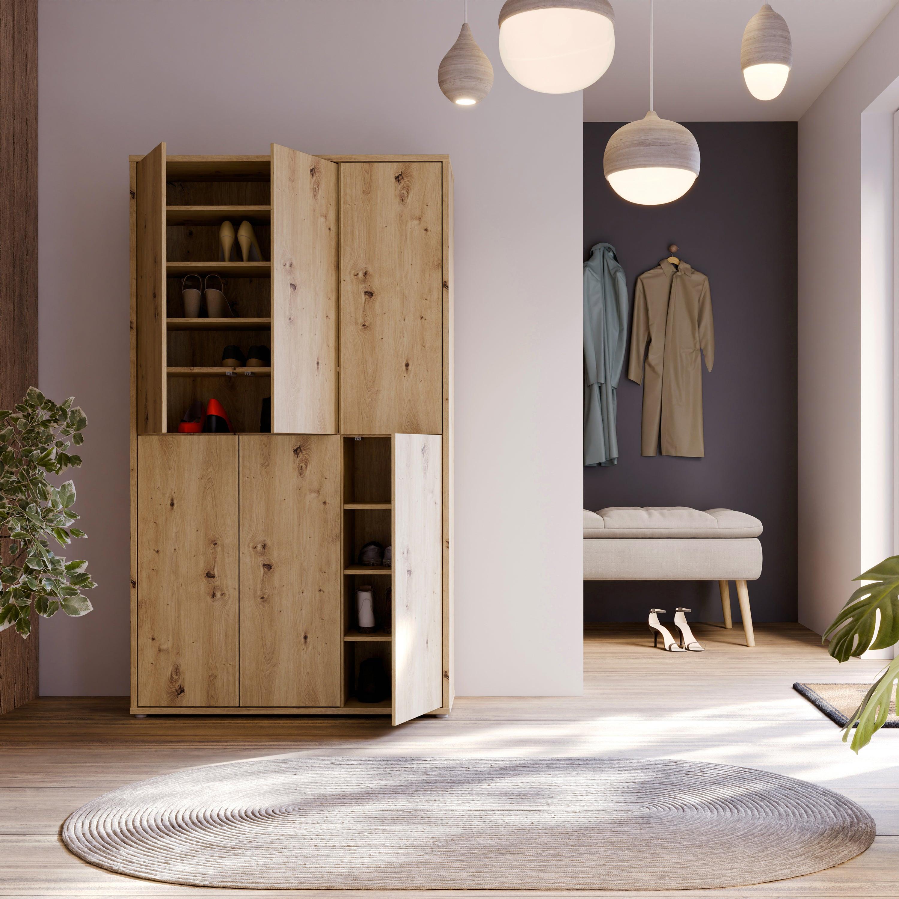 Alice Springs Shoe Cabinet with 6 Doors Push-to-Open in Artisan Oak - image 6