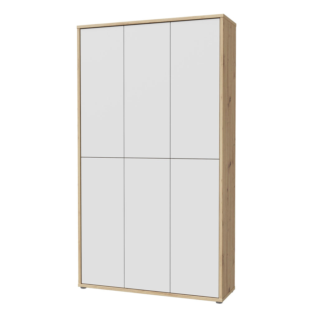 Alice Springs Shoe cabinet with 6 Doors Push-to-Open in Artisan Oak and Light Grey Doors - image 3