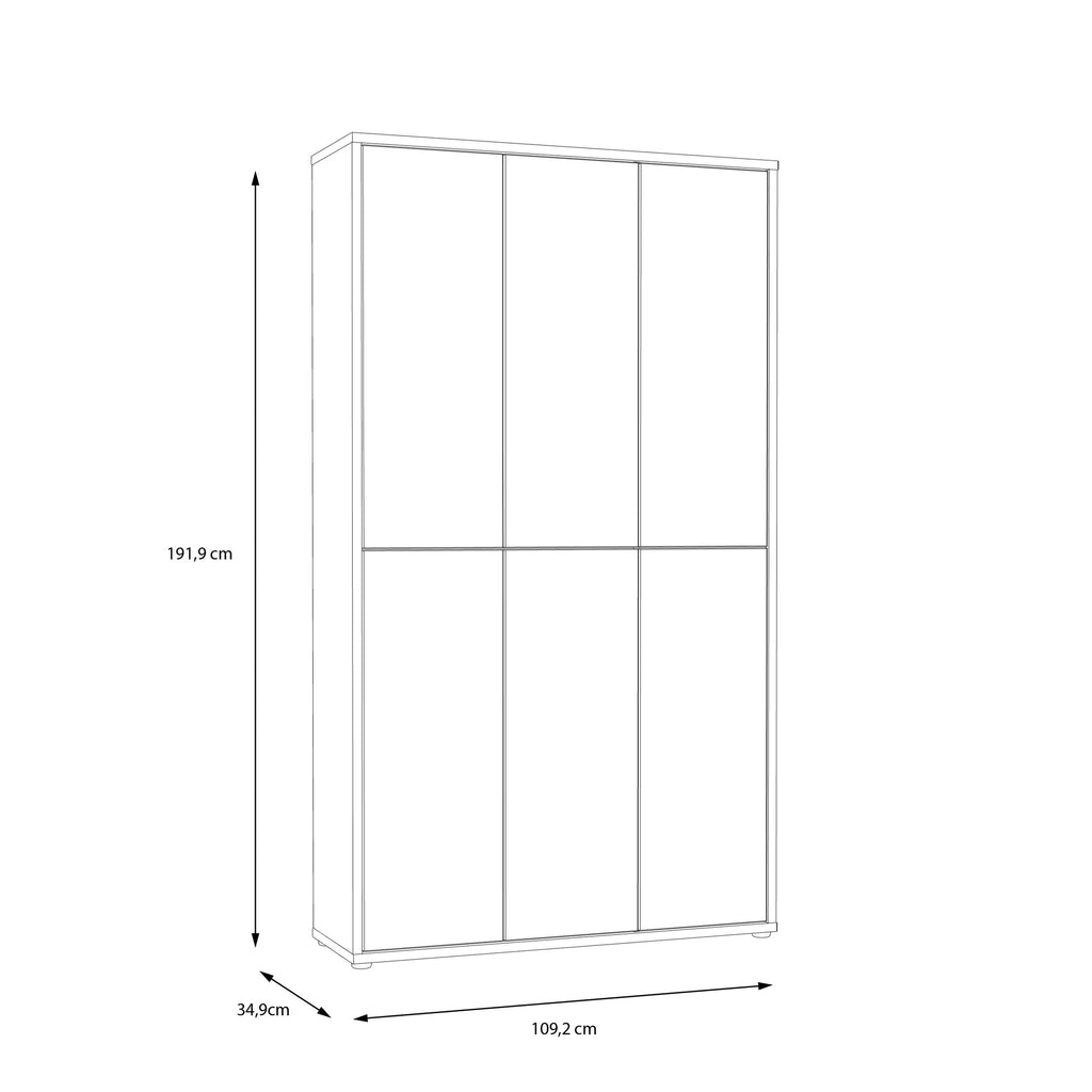 Alice Springs Shoe cabinet with 6 Doors Push-to-Open in Artisan Oak and Light Grey Doors - image 8