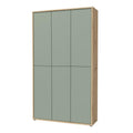 Alice Springs Shoe Cabinet with 6 Doors Push-to-Open in Artisan Oak and Sage Green Doors - image 3