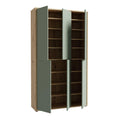 Alice Springs Shoe Cabinet with 6 Doors Push-to-Open in Artisan Oak and Sage Green Doors - image 4