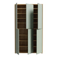 Alice Springs Shoe Cabinet with 6 Doors Push-to-Open in Artisan Oak and Sage Green Doors - image 5