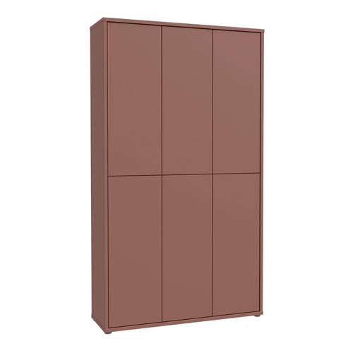 Alice Springs Tall Shoe Cabinet with 6 Doors Push-to-Open in Terracotta