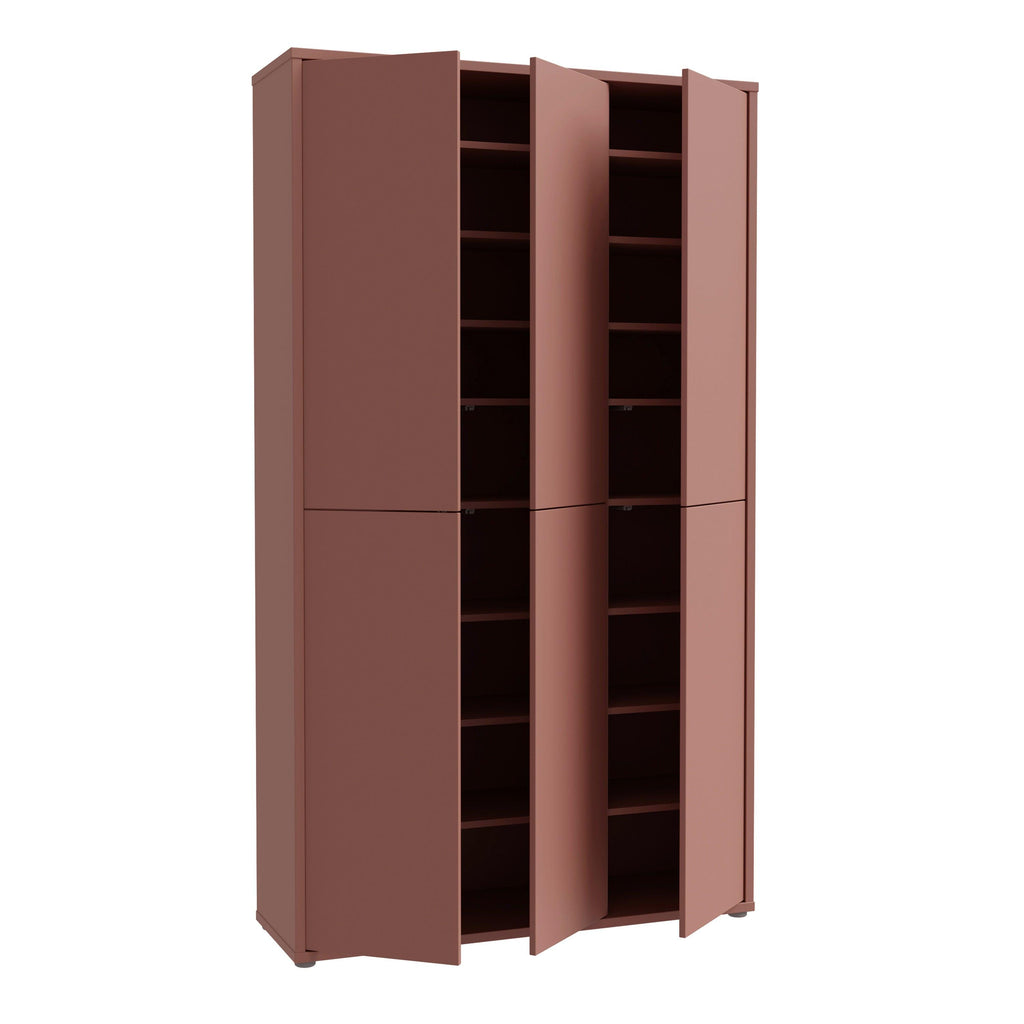 Alice Springs Tall Shoe Cabinet with 6 Doors Push-to-Open in Terracotta - image 4