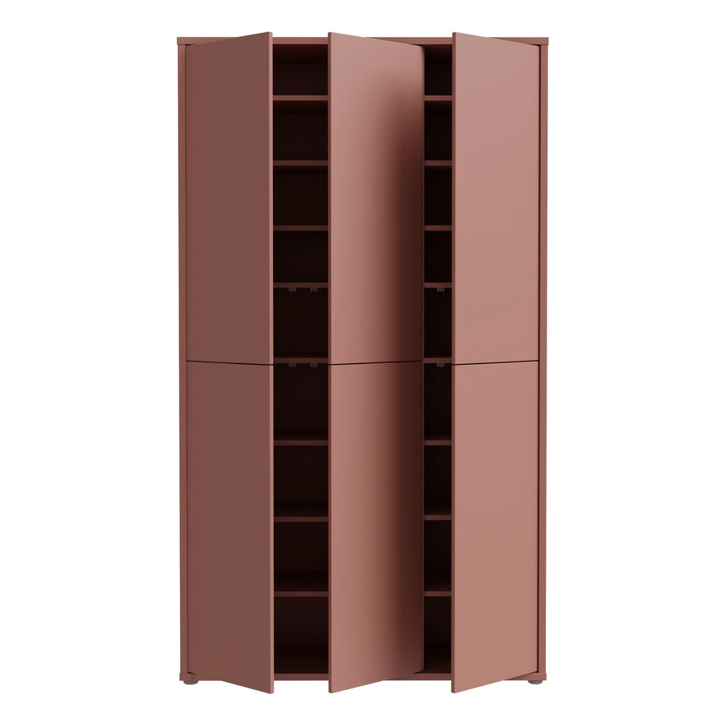 Alice Springs Tall Shoe Cabinet with 6 Doors Push-to-Open in Terracotta - image 5