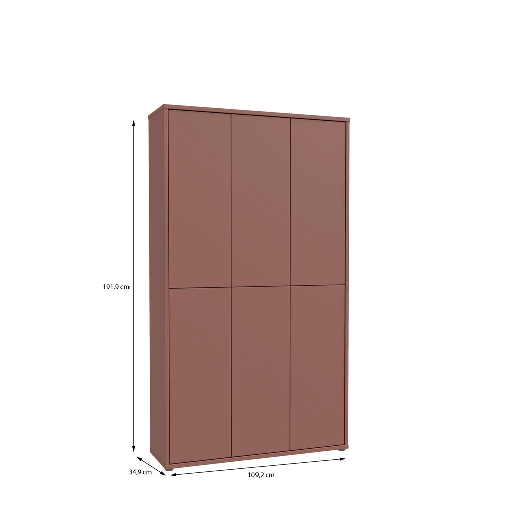 Alice Springs Tall Shoe Cabinet with 6 Doors Push-to-Open in Terracotta - image 7