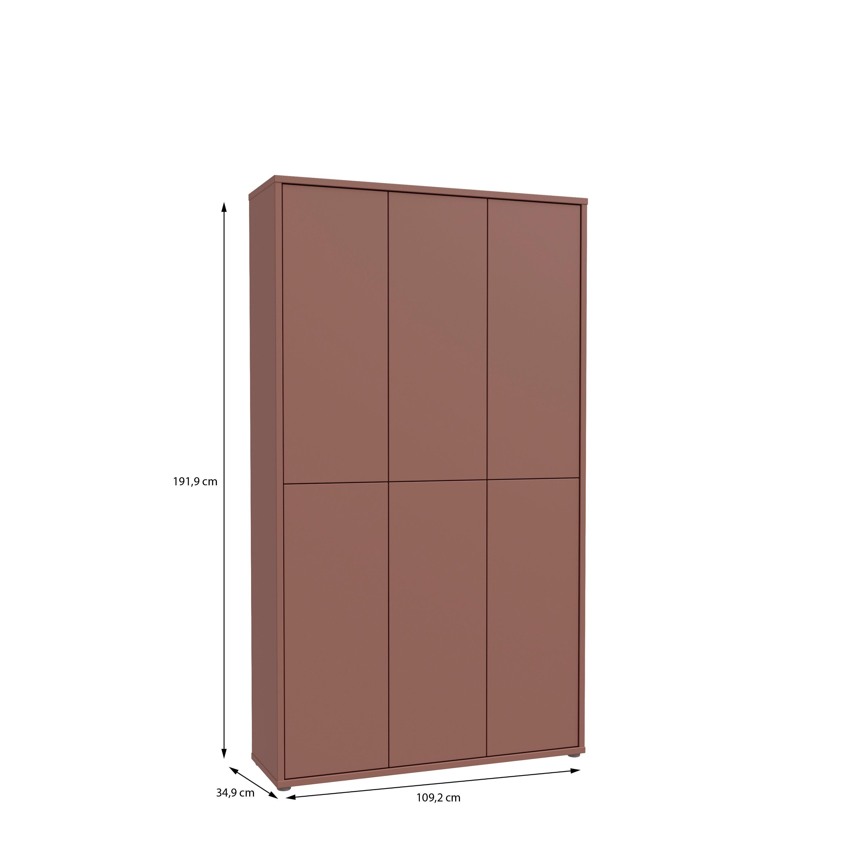 Alice Springs Tall Shoe Cabinet with 6 Doors Push-to-Open in Terracotta - image 7