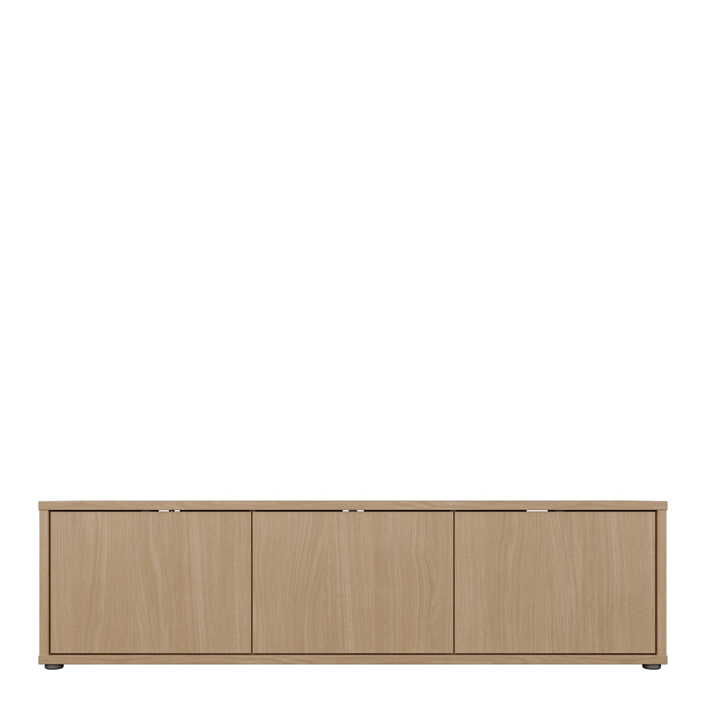 Alice Springs Wide TV Cabinet with 3 Doors Push-to-Open in Elegancia Oak - image 2