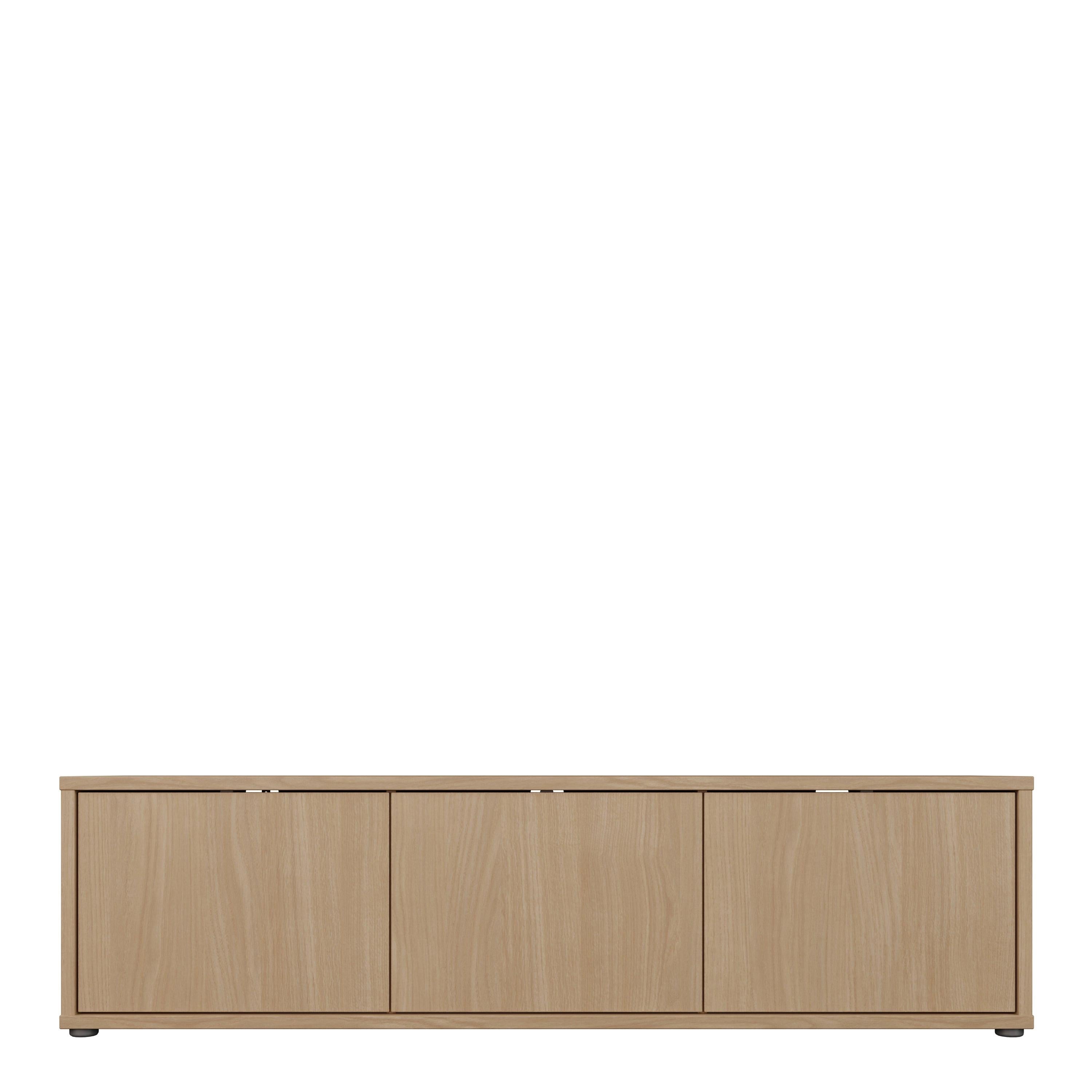 Alice Springs Wide TV Cabinet with 3 Doors Push-to-Open in Elegancia Oak - image 2