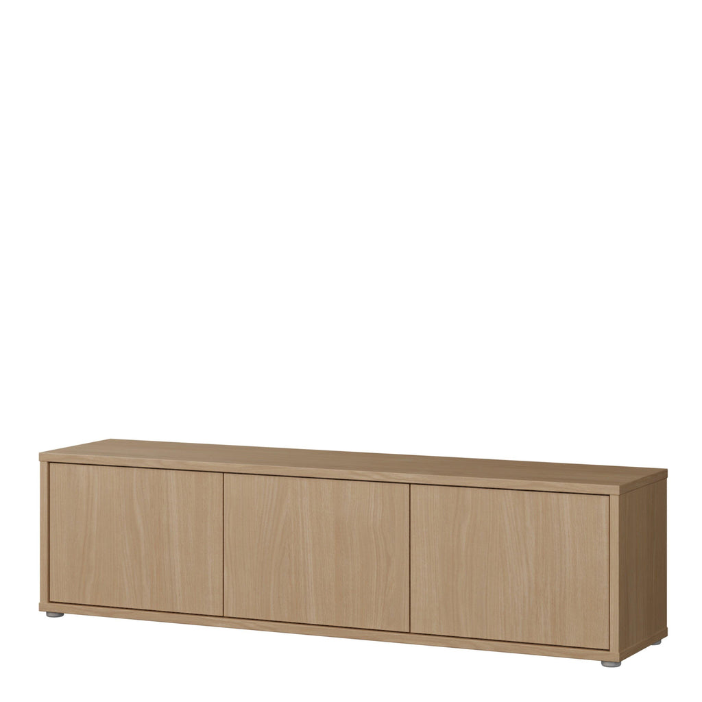 Alice Springs Wide TV Cabinet with 3 Doors Push-to-Open in Elegancia Oak - image 3