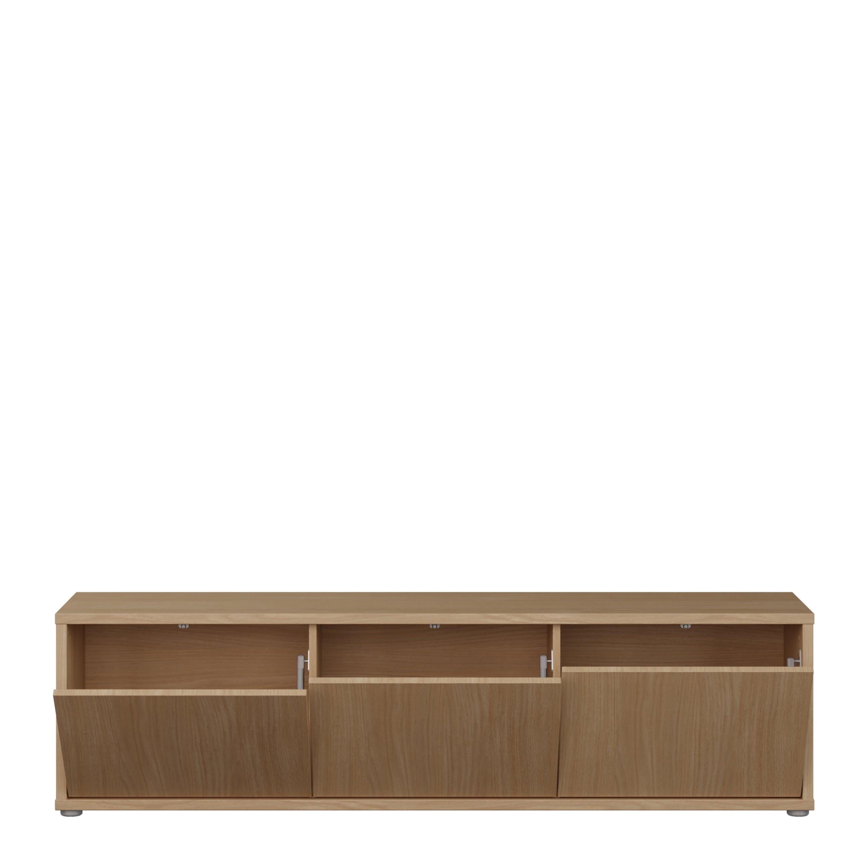 Alice Springs Wide TV Cabinet with 3 Doors Push-to-Open in Elegancia Oak - image 5