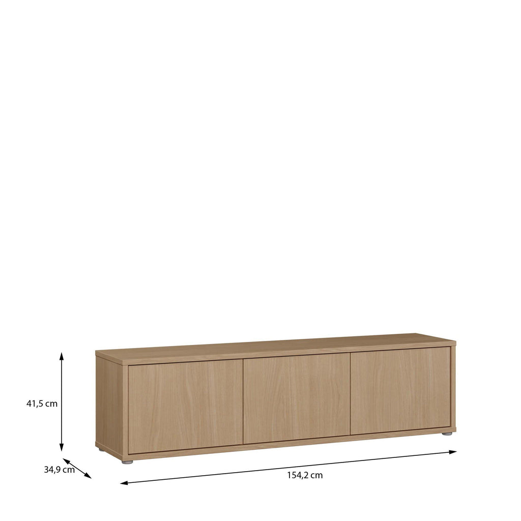 Alice Springs Wide TV Cabinet with 3 Doors Push-to-Open in Elegancia Oak - image 7