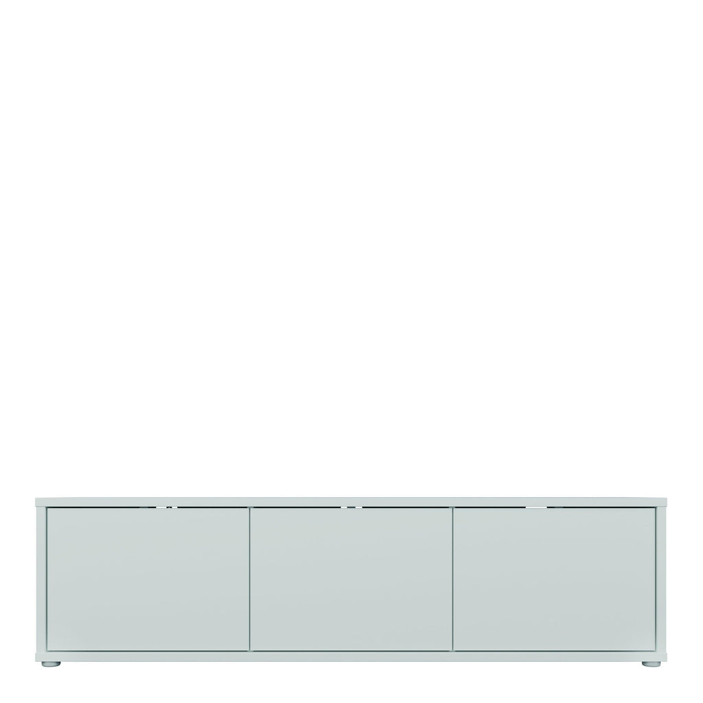 Alice Springs Wide TV Cabinet with 3 Doors Push-to-Open in Light Grey - image 2