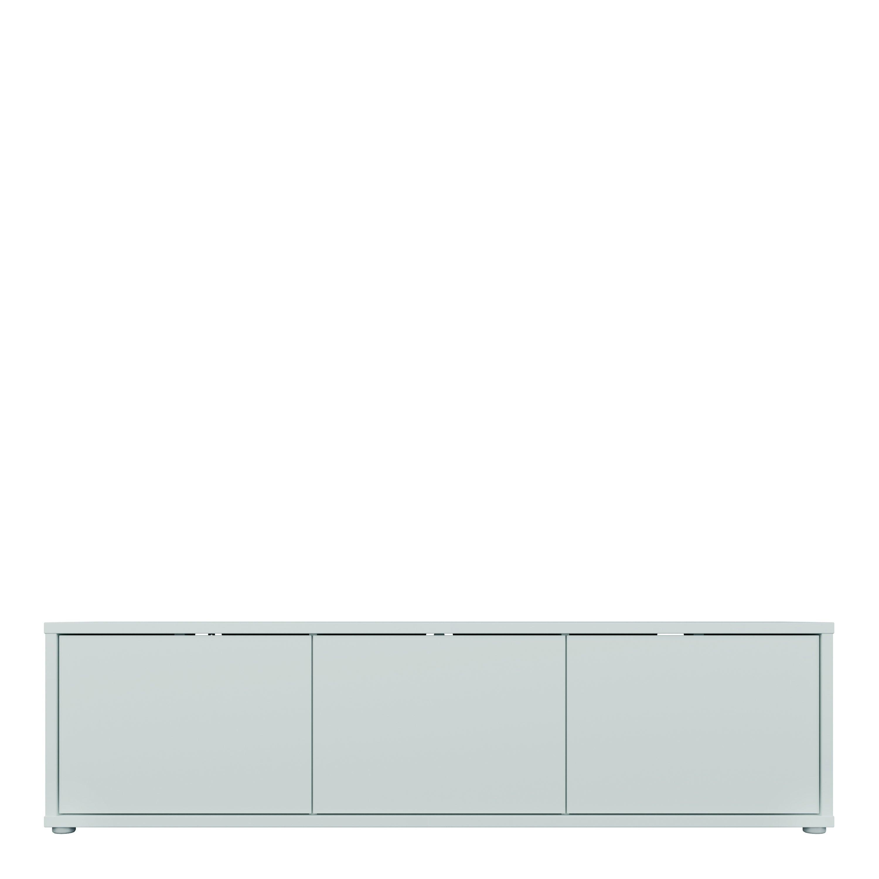Alice Springs Wide TV Cabinet with 3 Doors Push-to-Open in Light Grey - image 2