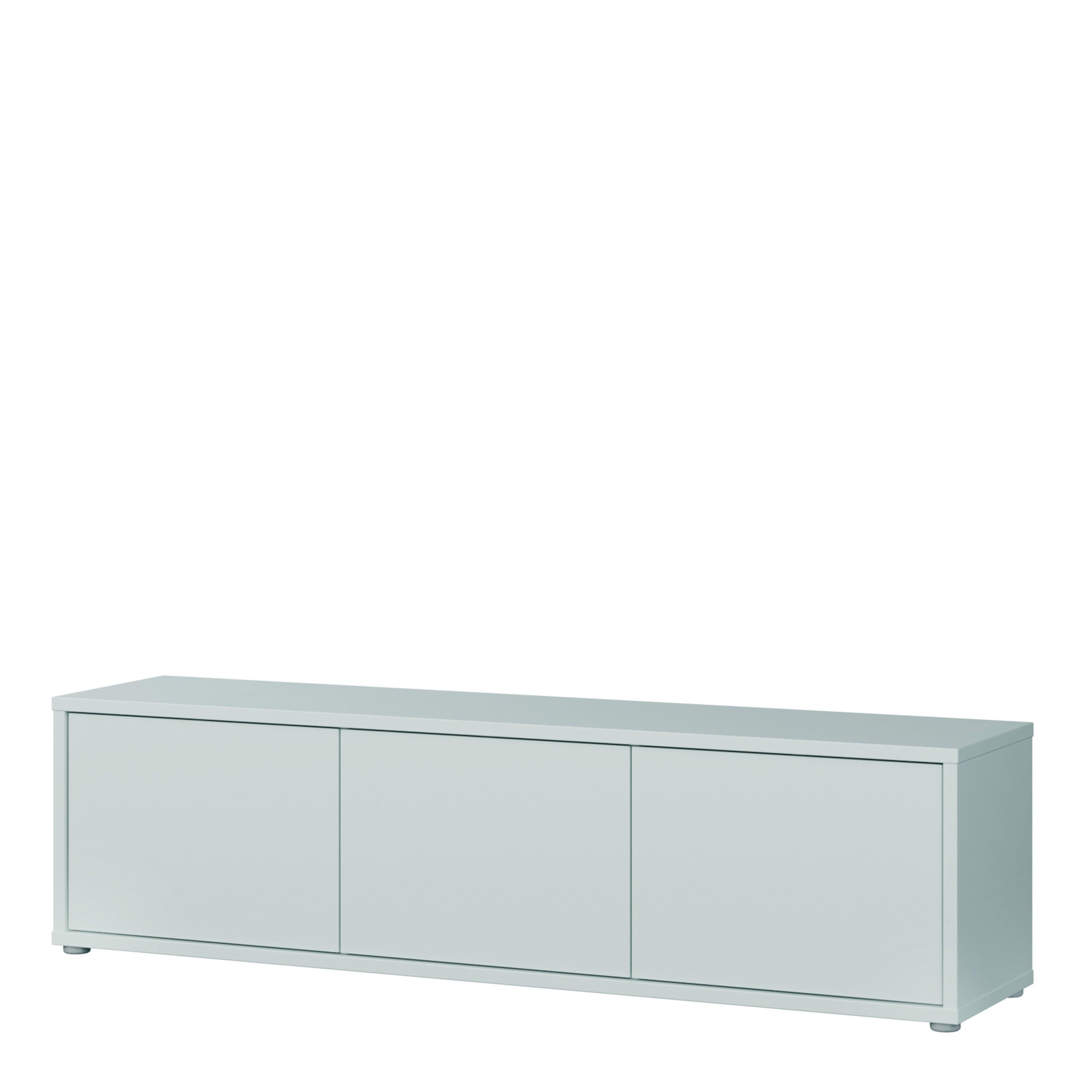 Alice Springs Wide TV Cabinet with 3 Doors Push-to-Open in Light Grey - image 3
