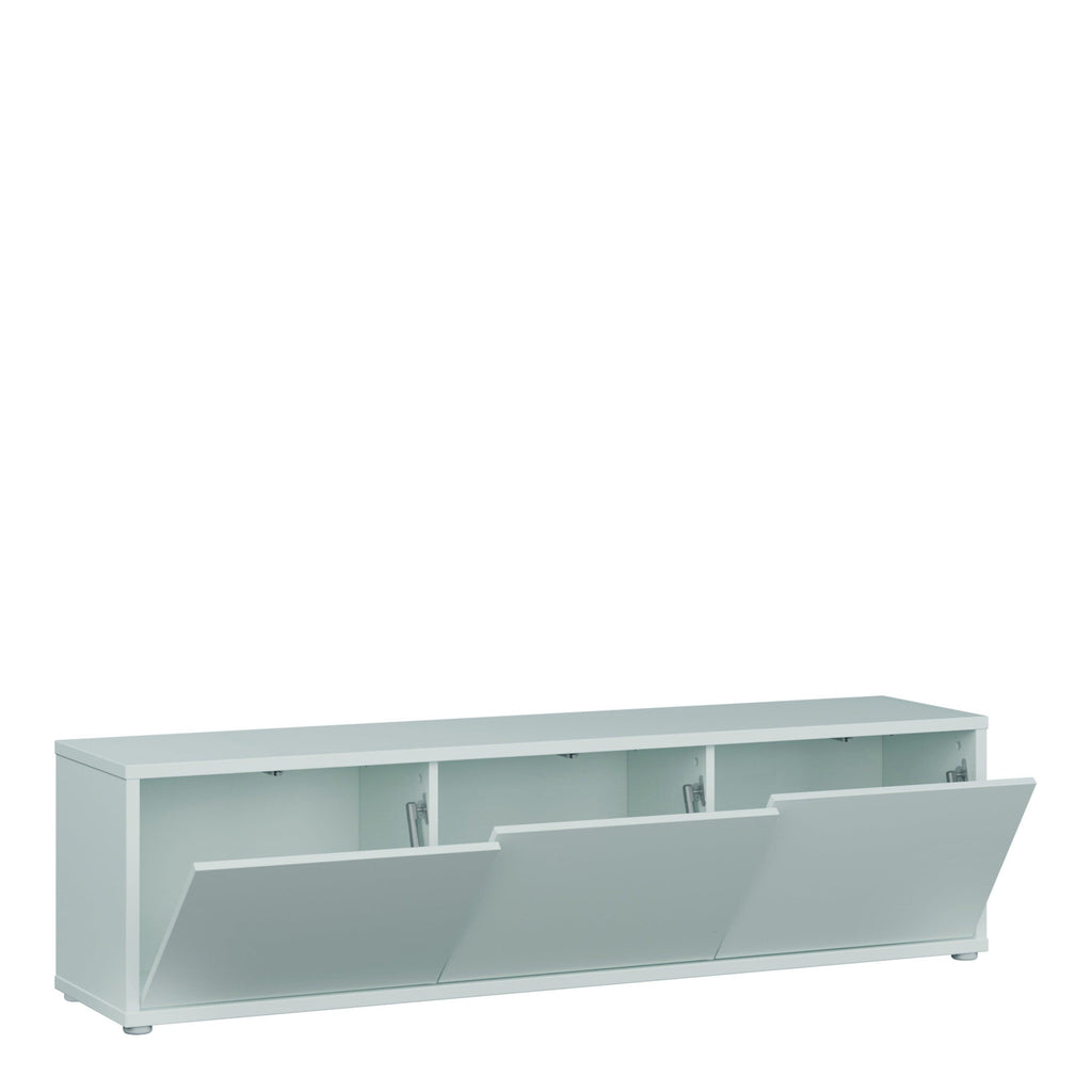 Alice Springs Wide TV Cabinet with 3 Doors Push-to-Open in Light Grey - image 4