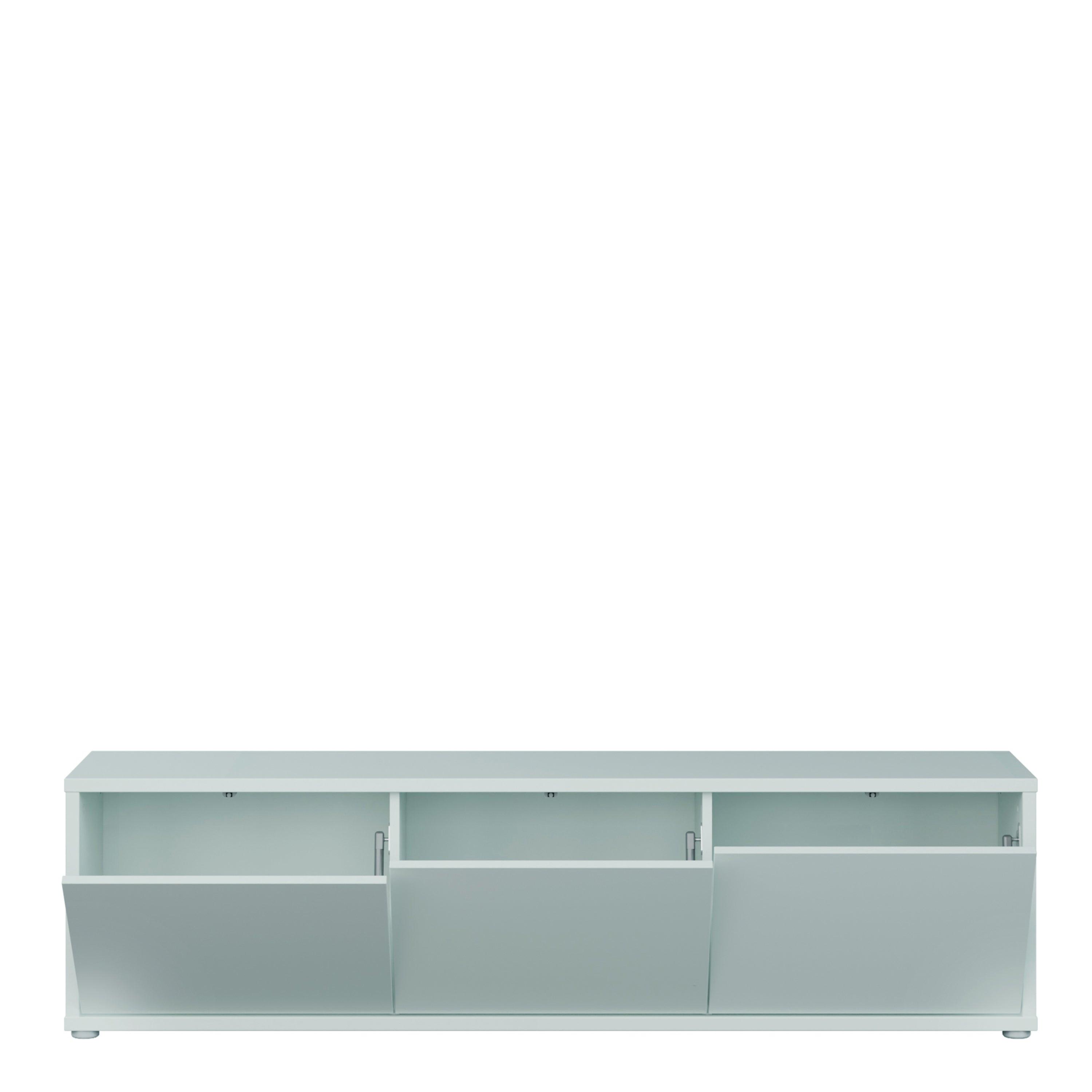 Alice Springs Wide TV Cabinet with 3 Doors Push-to-Open in Light Grey - image 5