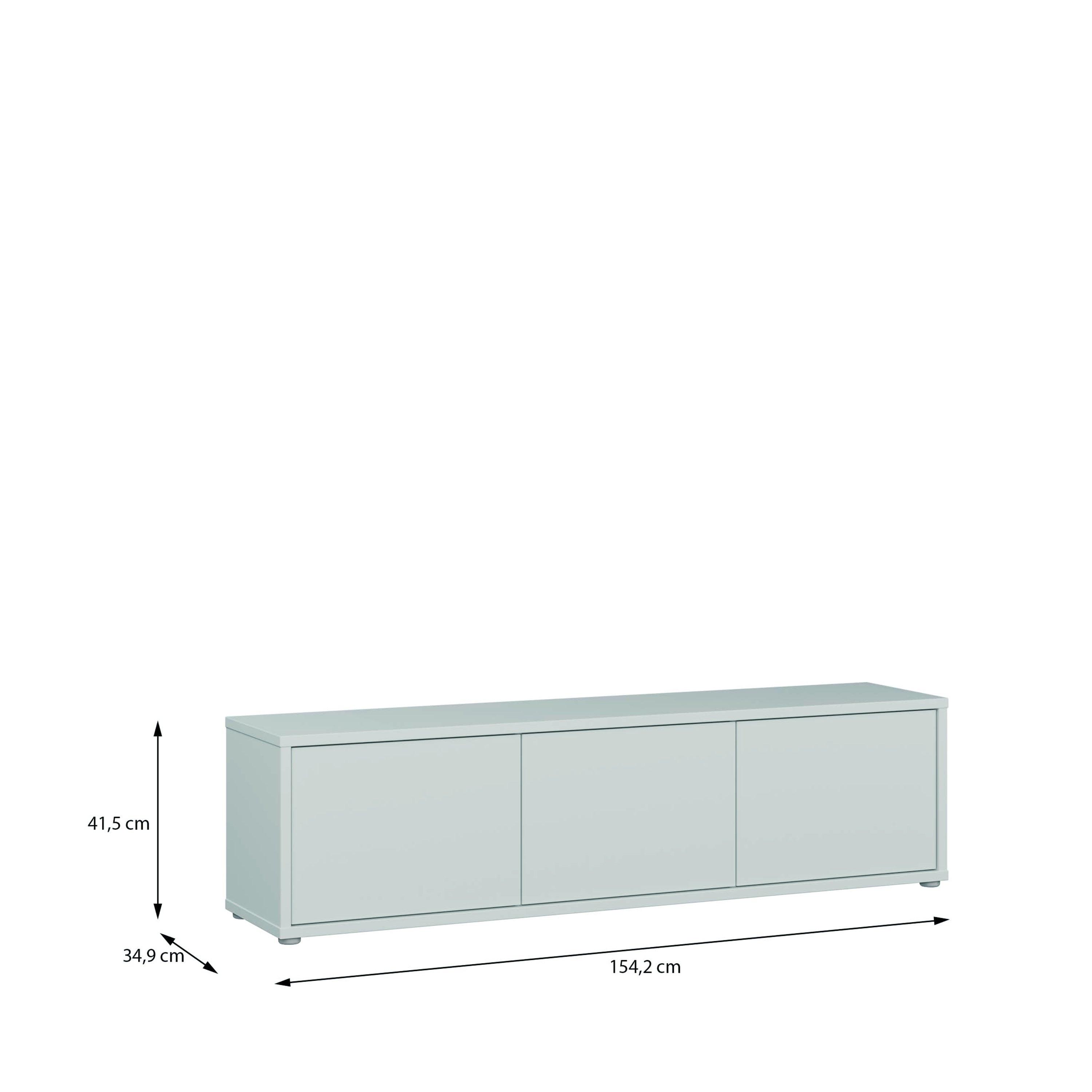Alice Springs Wide TV Cabinet with 3 Doors Push-to-Open in Light Grey - image 7