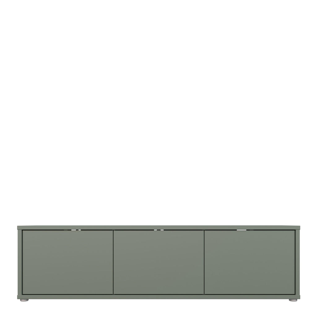 Alice Springs Wide TV Cabinet with 3 Doors Push-to-Open in Sage Green - image 2