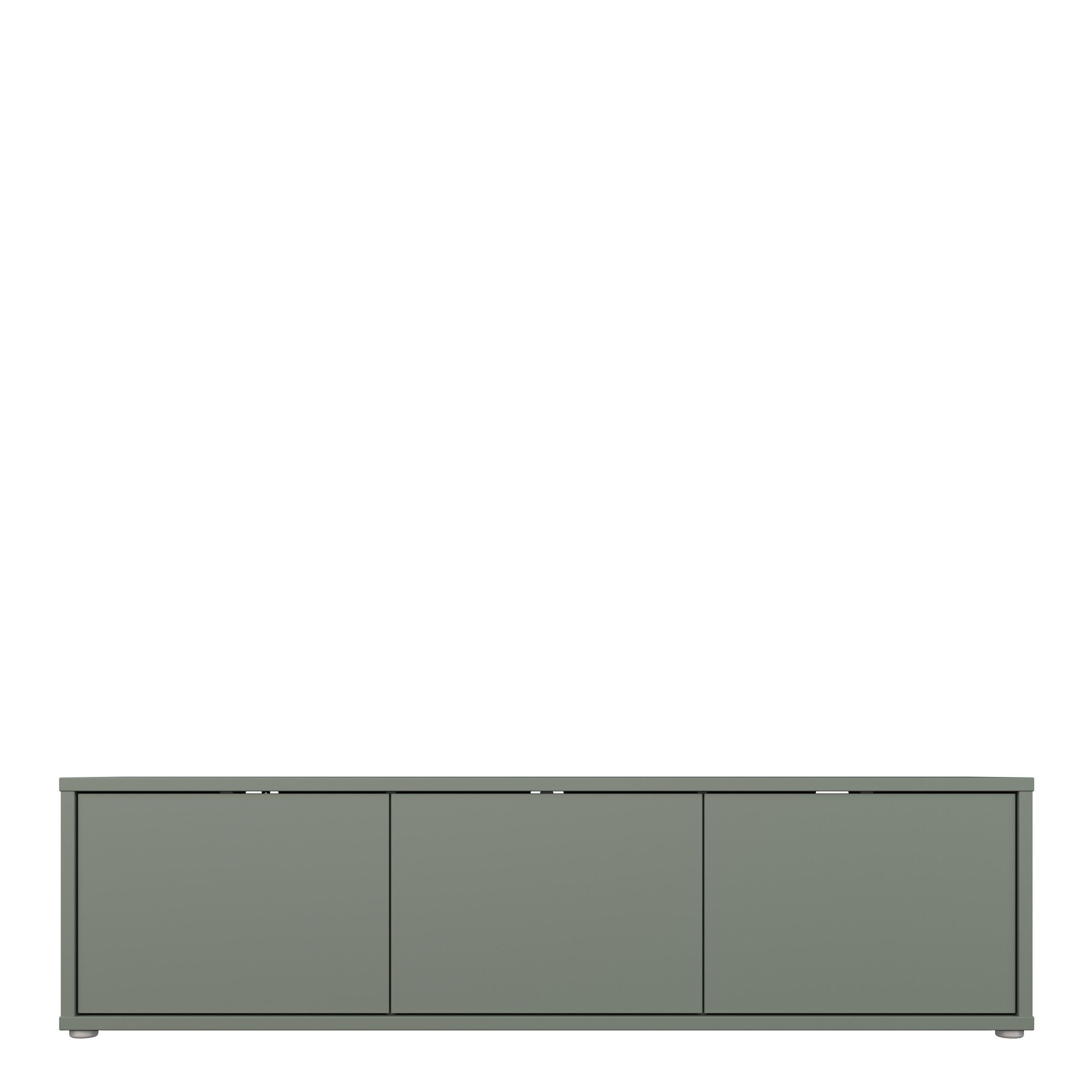 Alice Springs Wide TV Cabinet with 3 Doors Push-to-Open in Sage Green - image 2