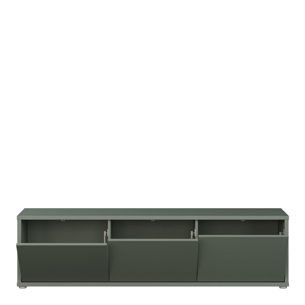 Alice Springs Wide TV Cabinet with 3 Doors Push-to-Open in Sage Green - image 5