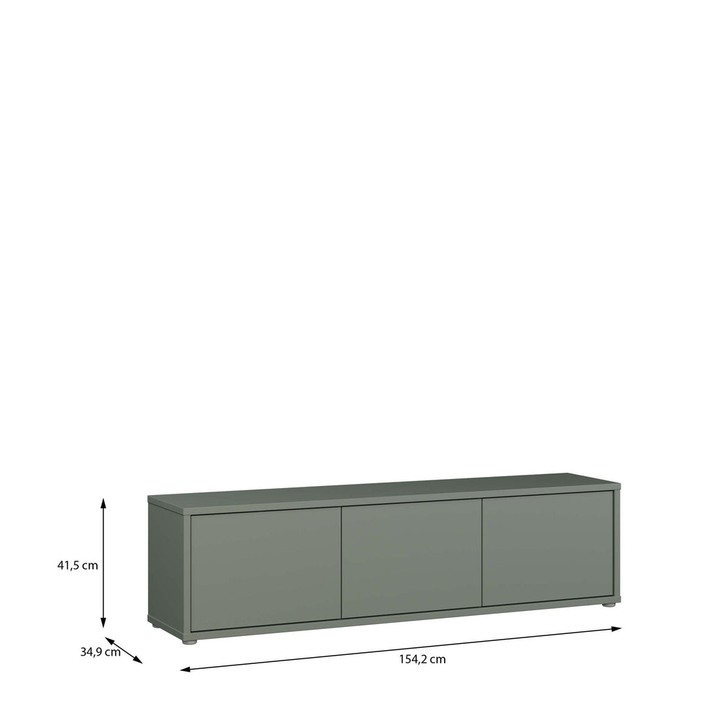 Alice Springs Wide TV Cabinet with 3 Doors Push-to-Open in Sage Green - image 7