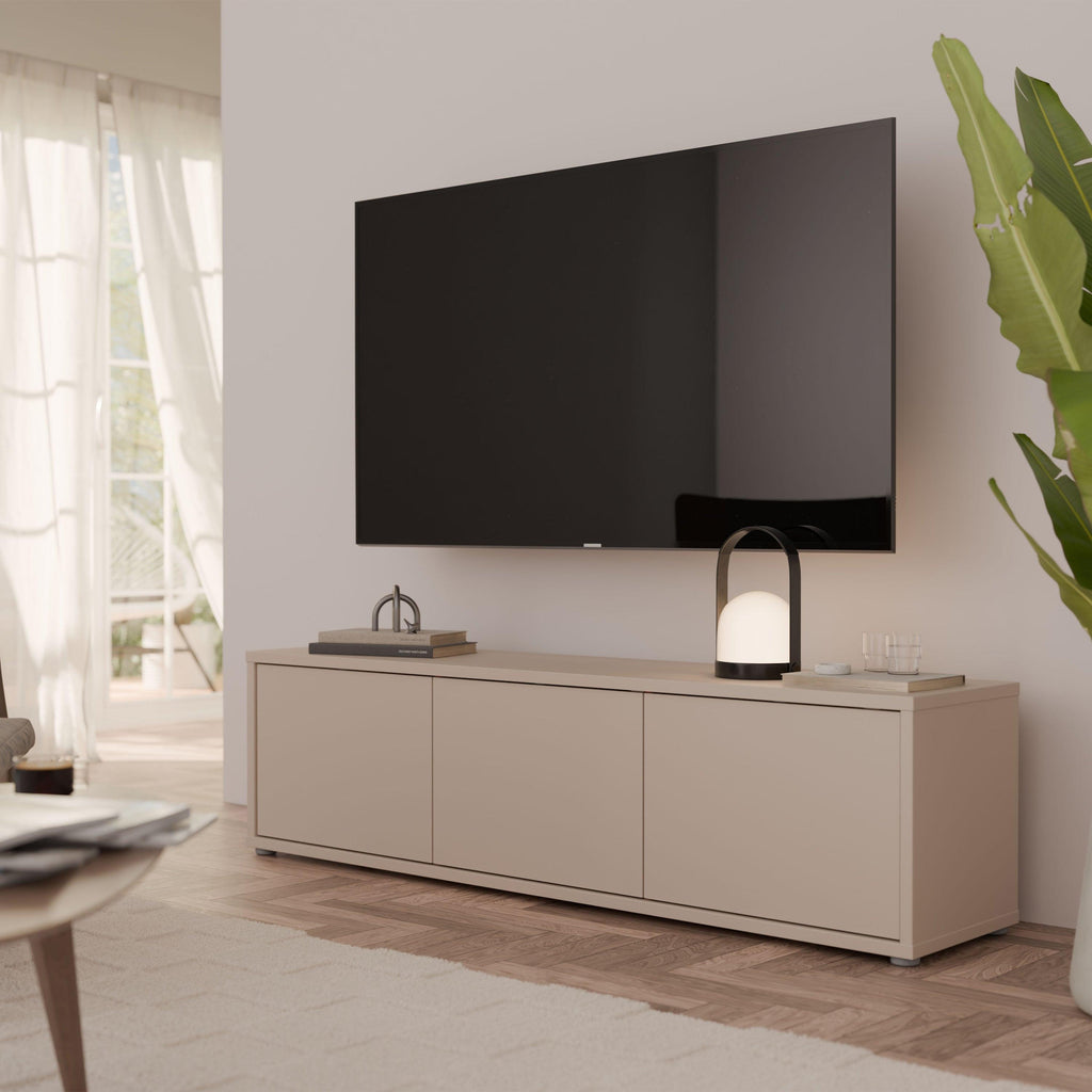 Alice Springs Wide TV Cabinet with 3 Doors Push-to-Open in Sand - image 6