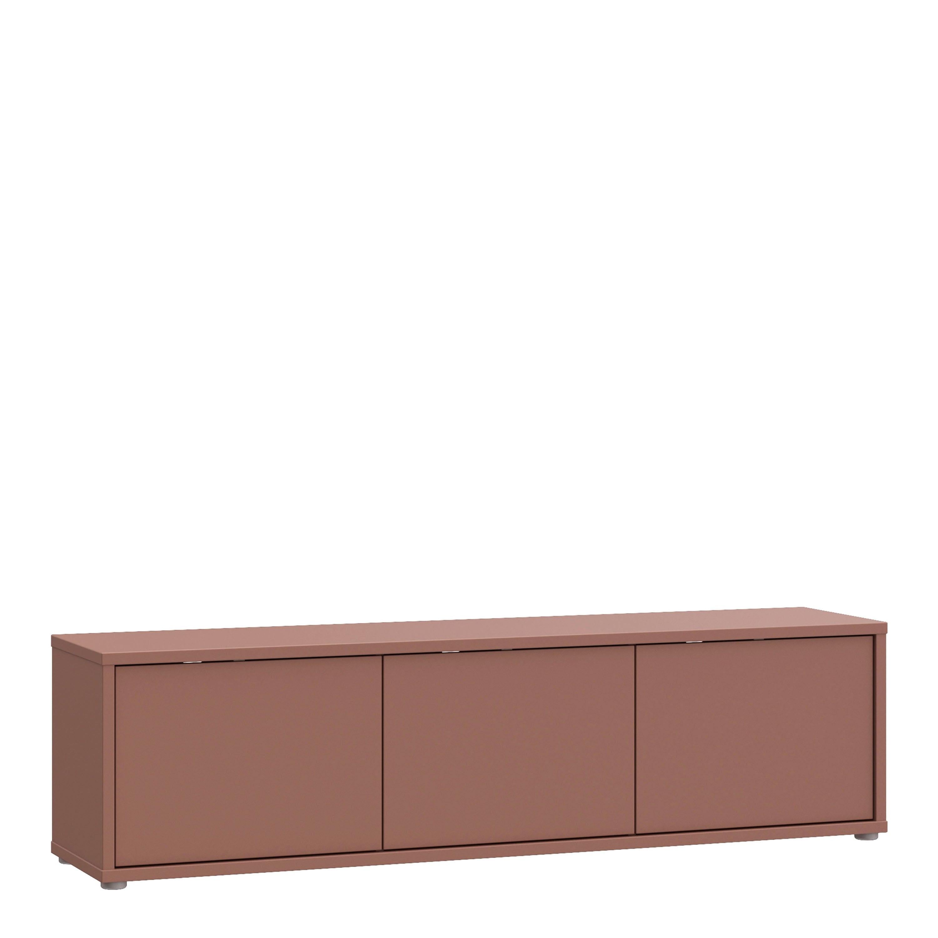 Alice Springs Wide TV Cabinet with 3 Doors Push-to-Open in Terracotta