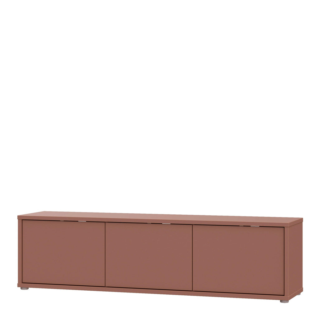 Alice Springs Wide TV Cabinet with 3 Doors Push-to-Open in Terracotta - image 3