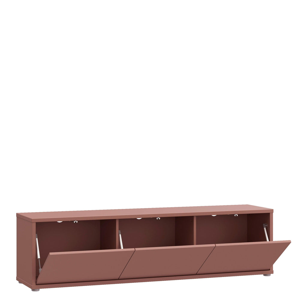 Alice Springs Wide TV Cabinet with 3 Doors Push-to-Open in Terracotta - image 4