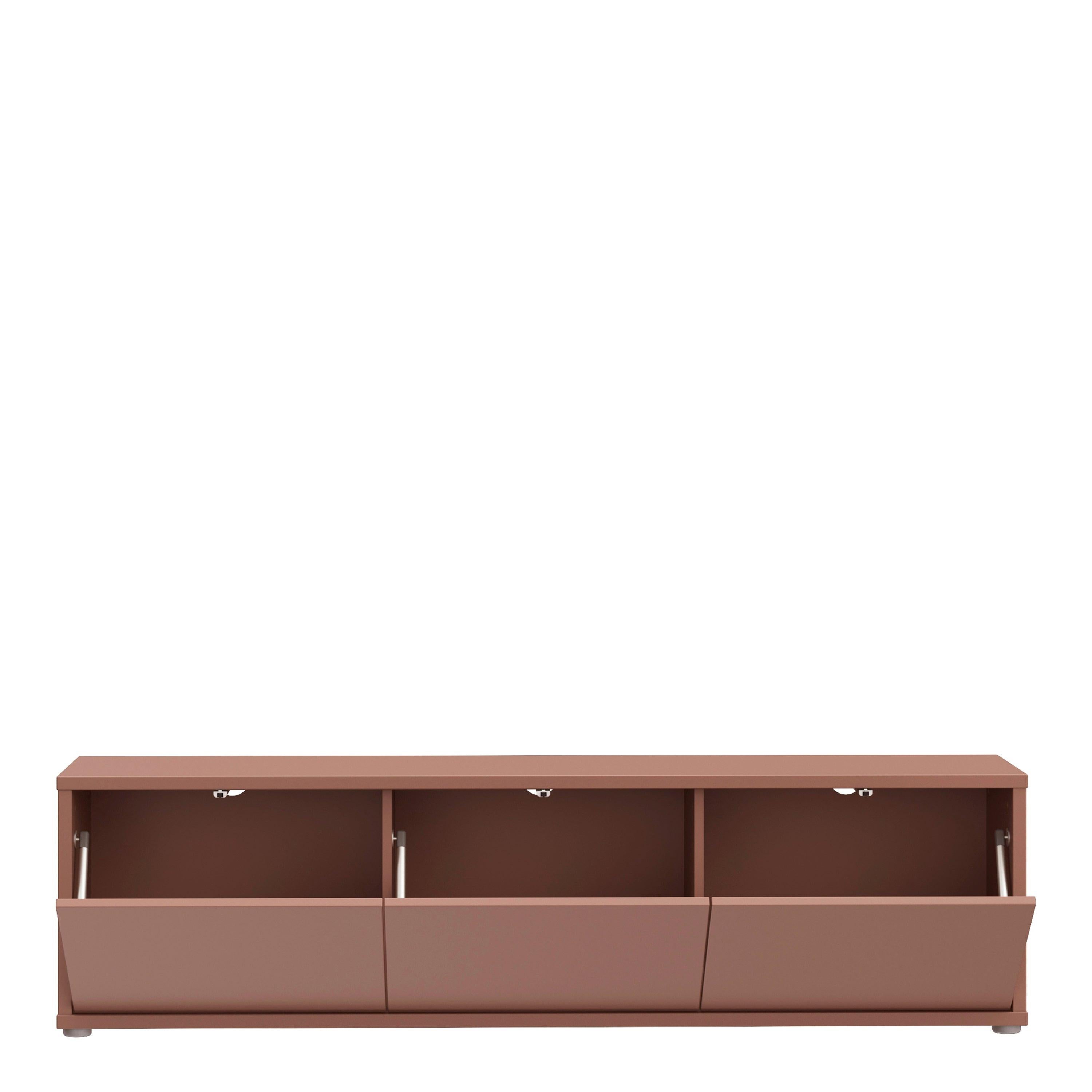 Alice Springs Wide TV Cabinet with 3 Doors Push-to-Open in Terracotta - image 5