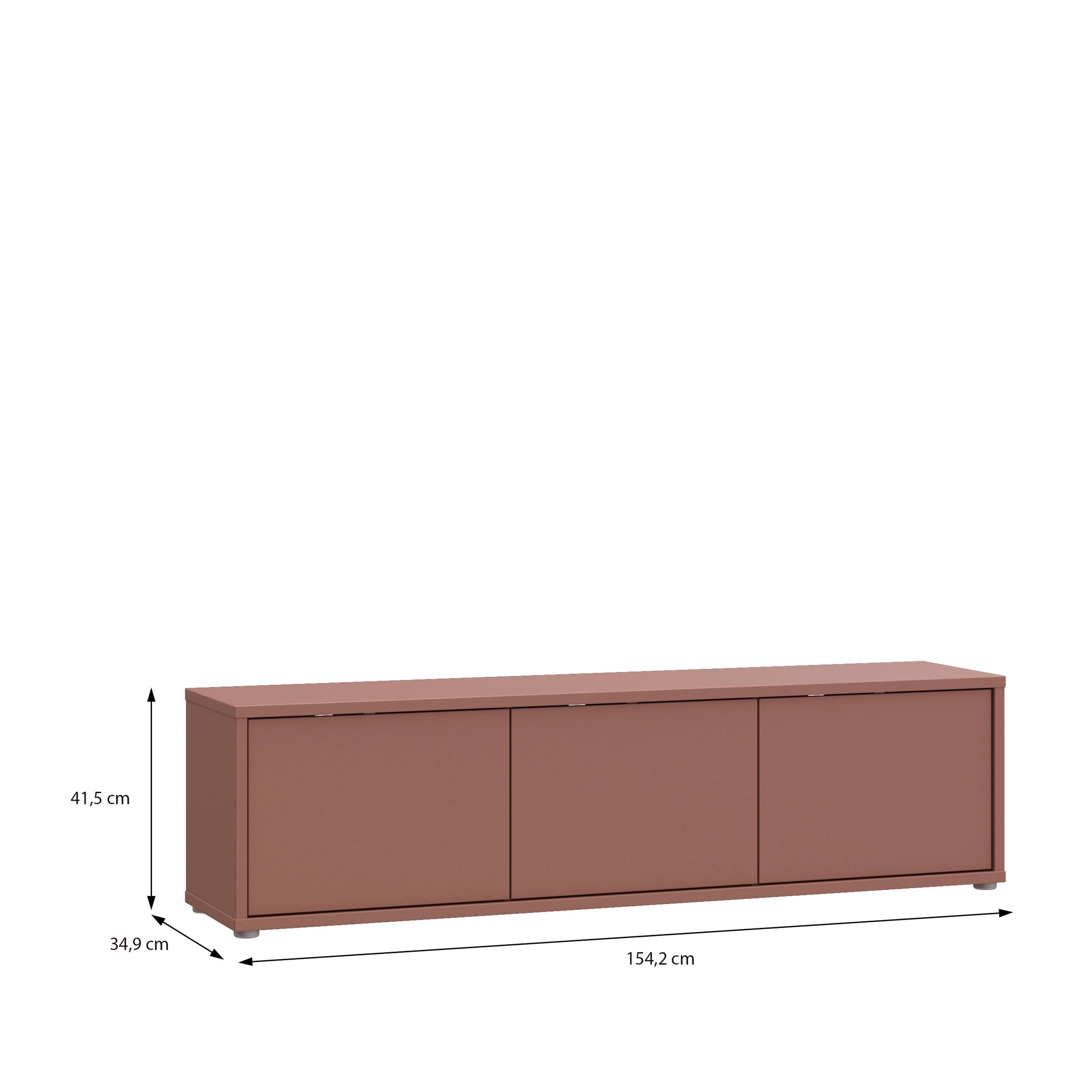 Alice Springs Wide TV Cabinet with 3 Doors Push-to-Open in Terracotta - image 8