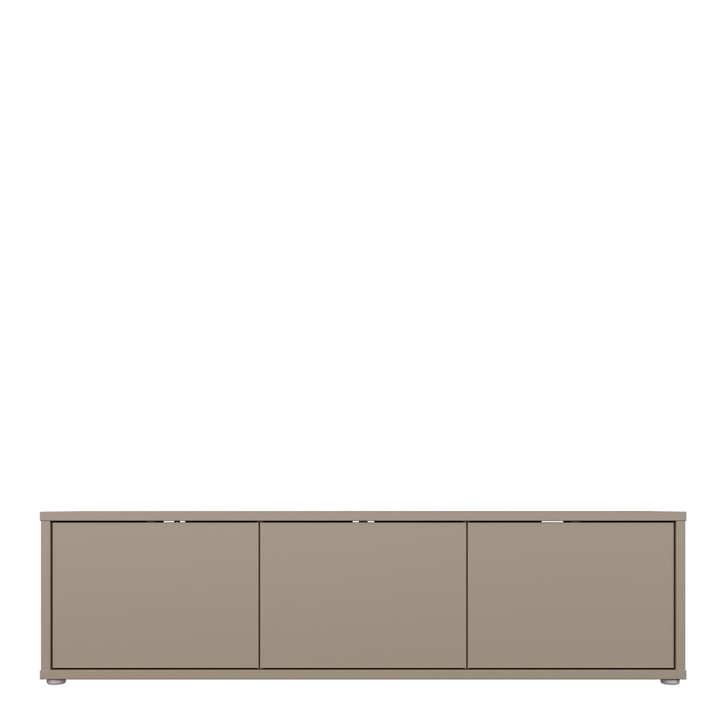 Alice Springs Wide TV Cabinet with 3 Doors Push-to-Open in Taupe - image 2
