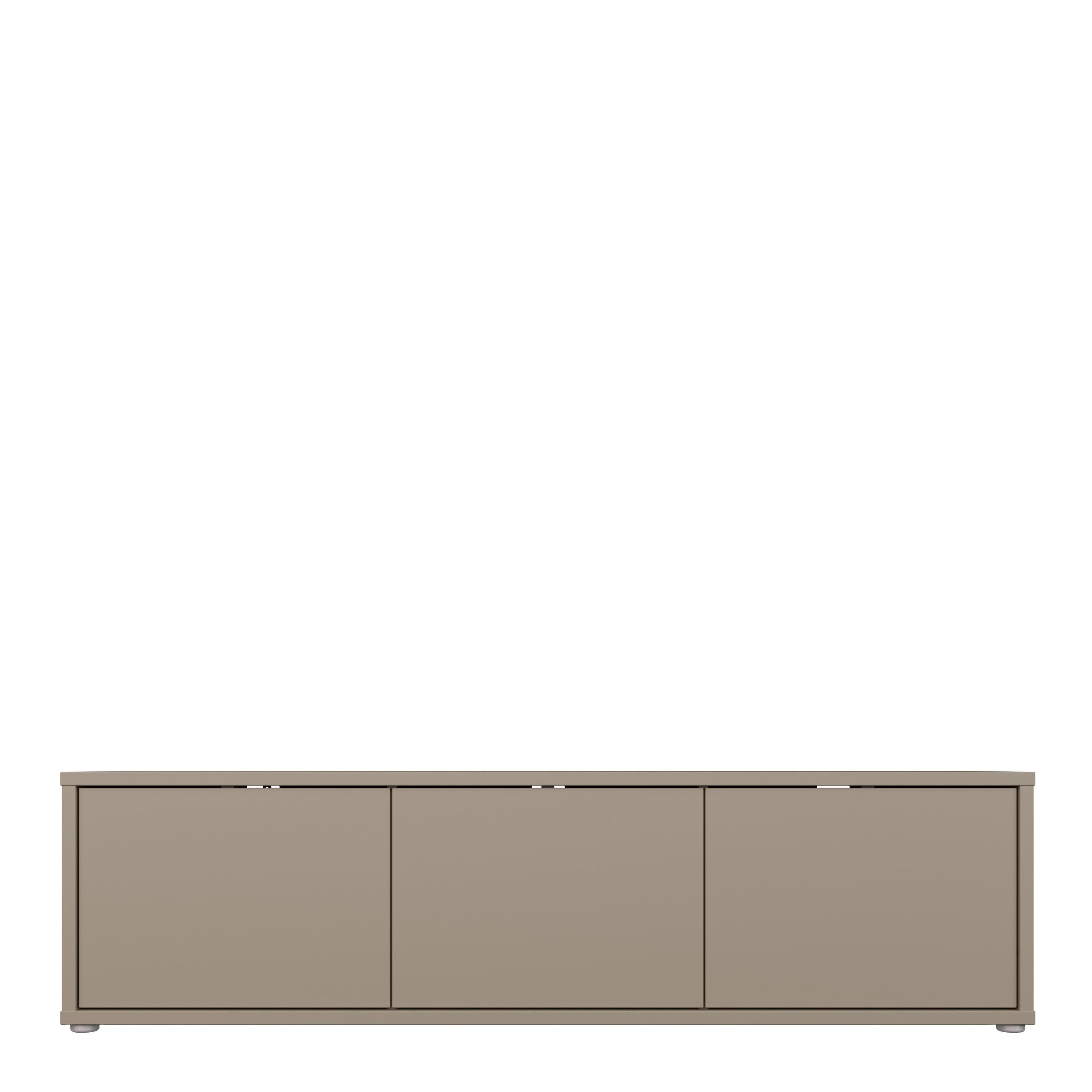 Alice Springs Wide TV Cabinet with 3 Doors Push-to-Open in Taupe - image 2