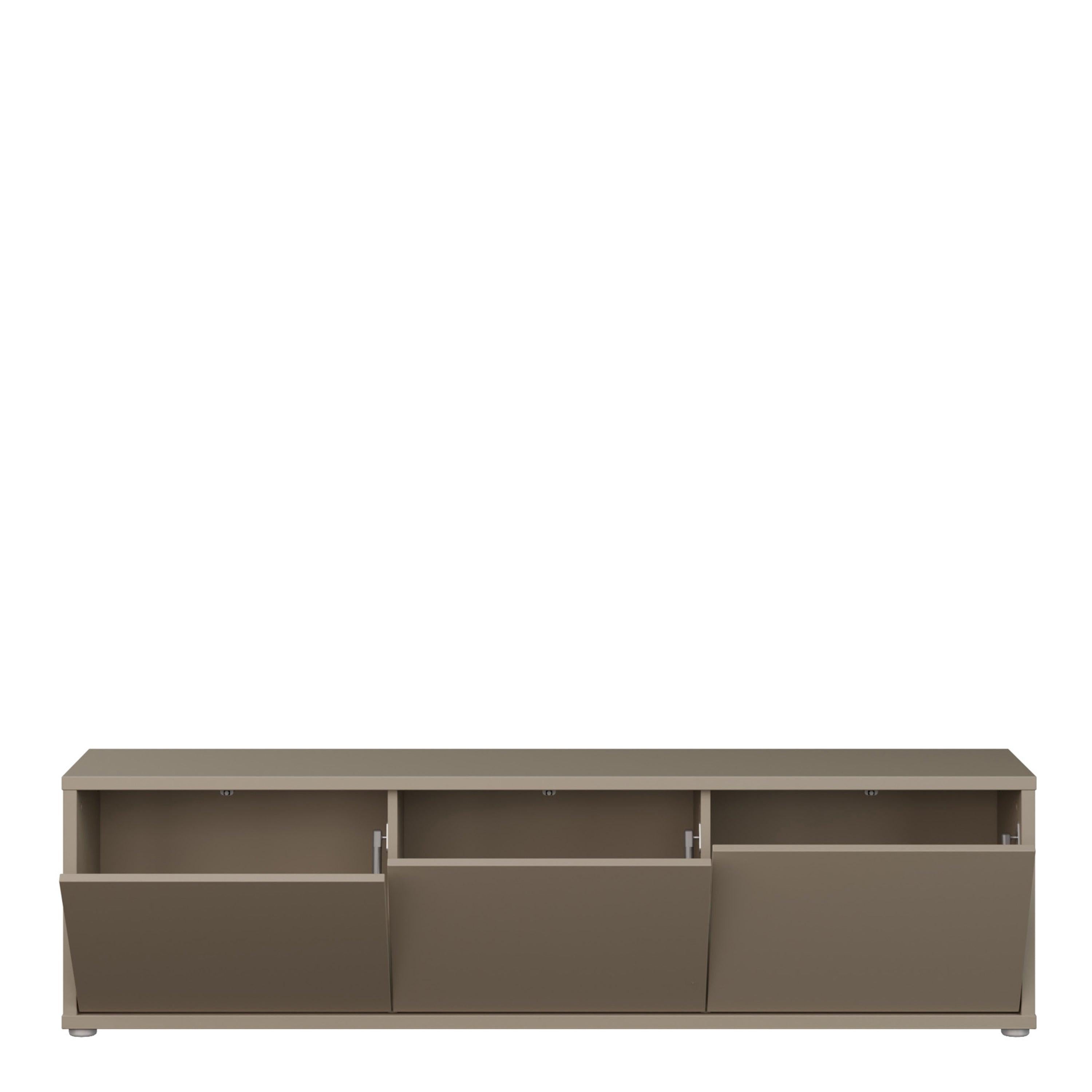 Alice Springs Wide TV Cabinet with 3 Doors Push-to-Open in Taupe - image 5