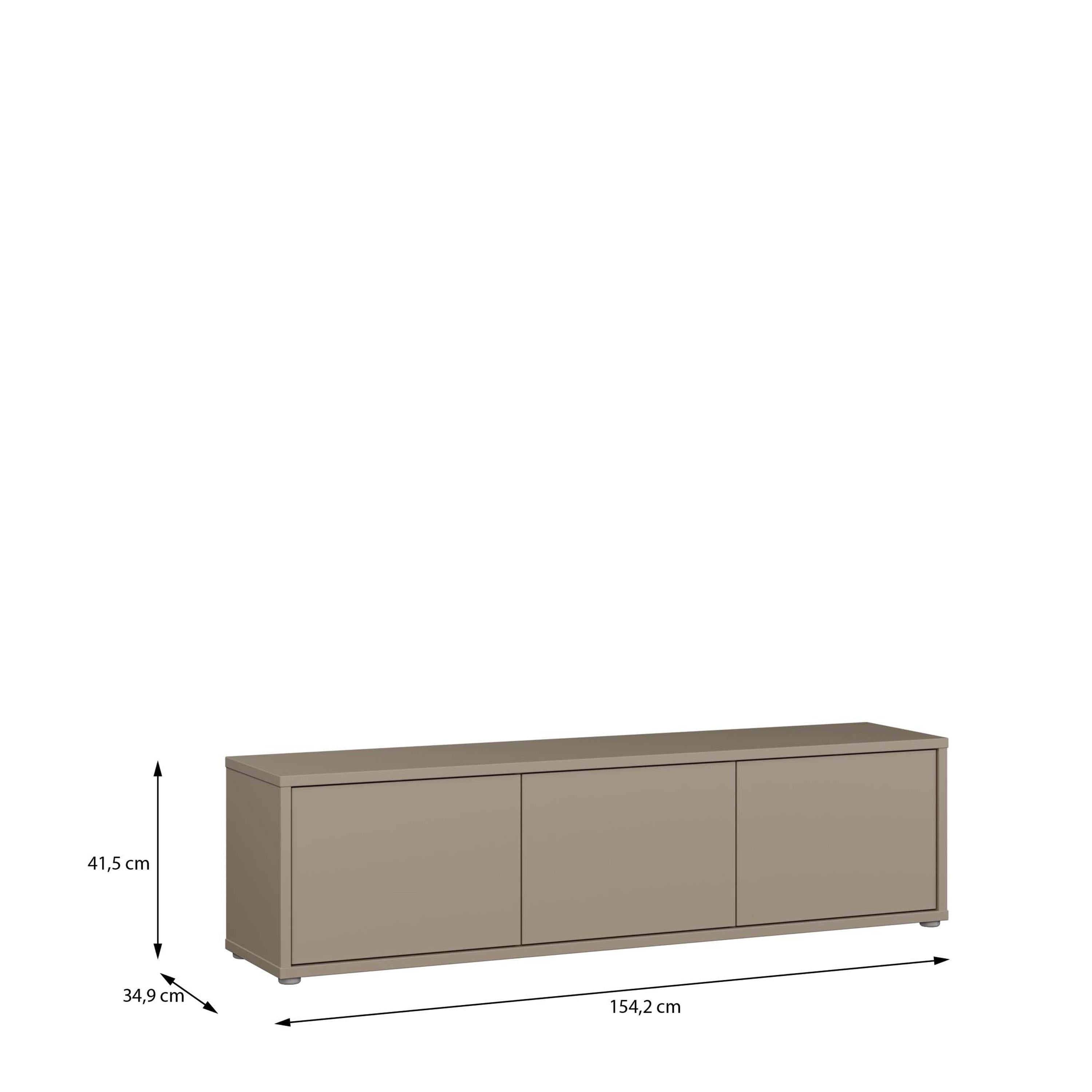 Alice Springs Wide TV Cabinet with 3 Doors Push-to-Open in Taupe - image 7