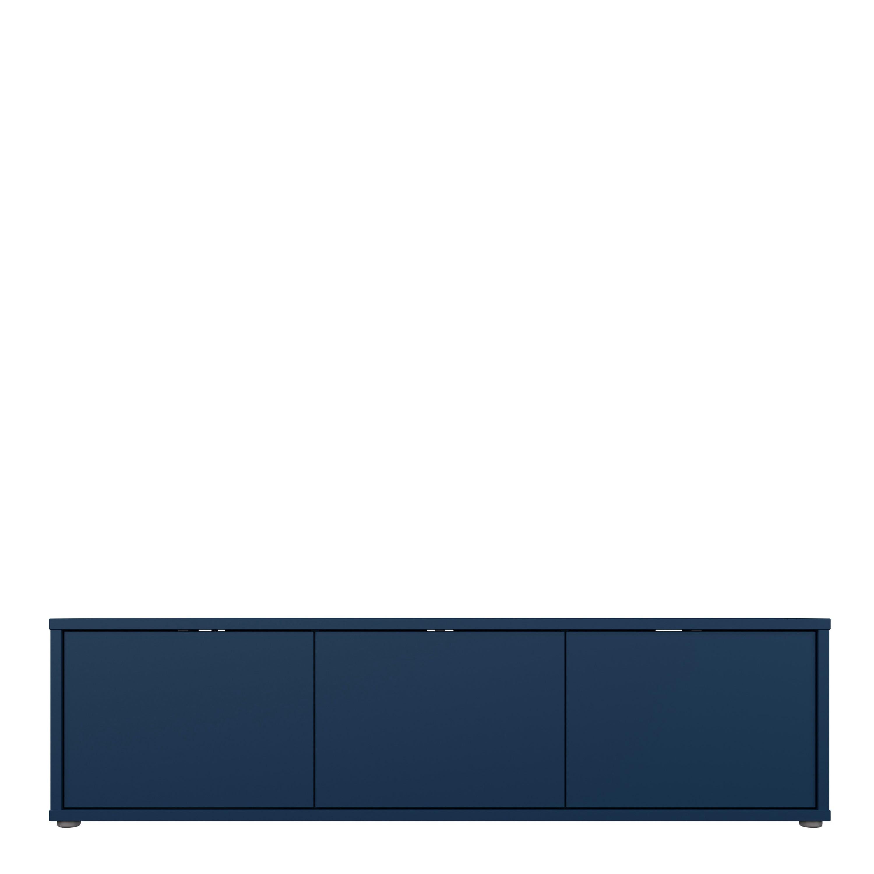 Alice Springs Wide TV Cabinet with 3 Doors Push-to-Open in Night Blue - image 2