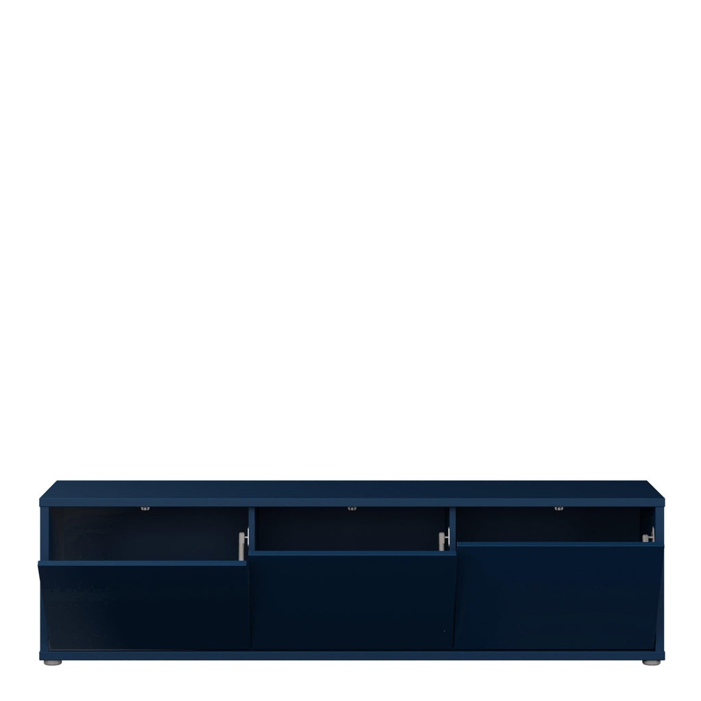 Alice Springs Wide TV Cabinet with 3 Doors Push-to-Open in Night Blue - image 5
