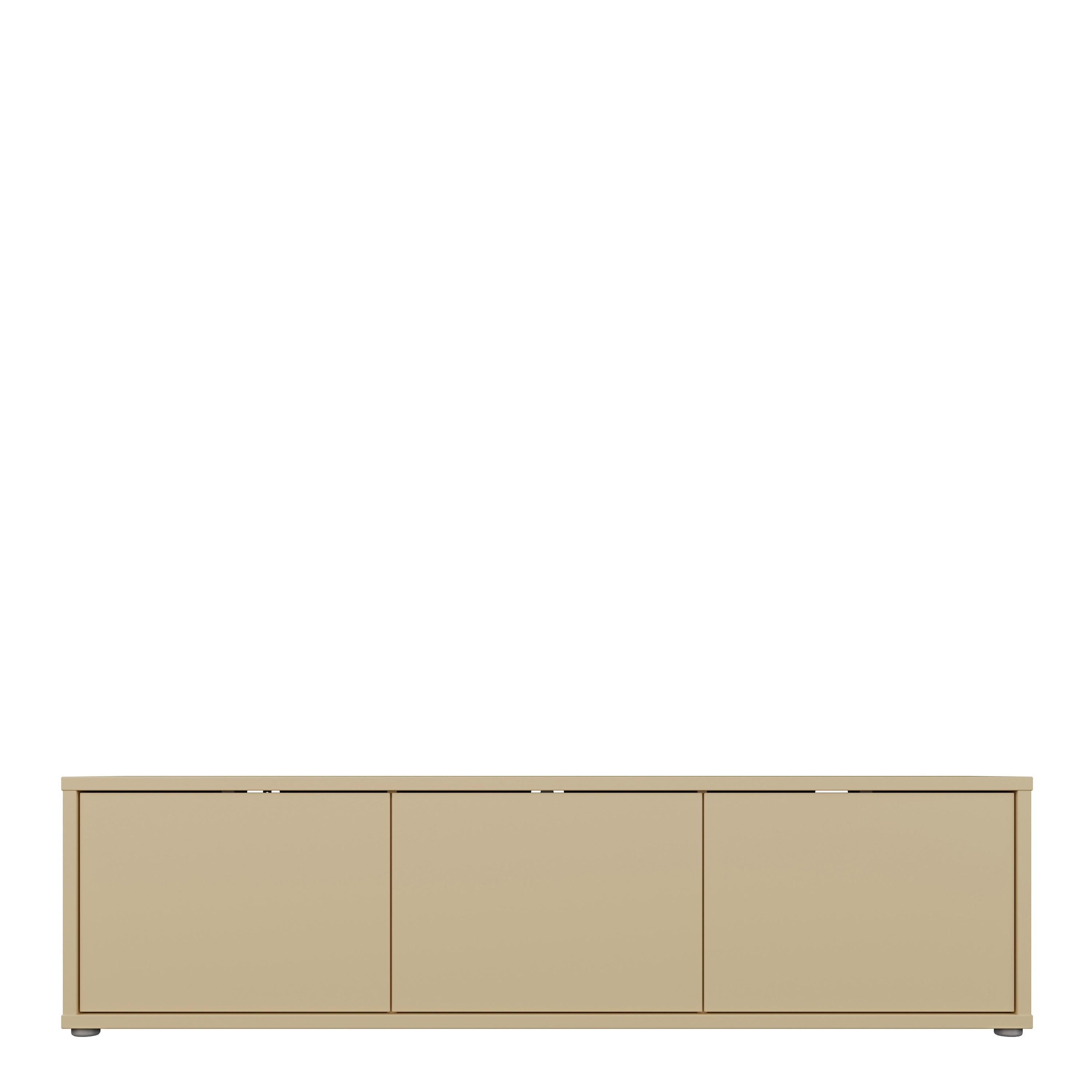 Alice Springs Wide TV Cabinet with 3 Doors Push-to-Open in Butter Yellow - image 2