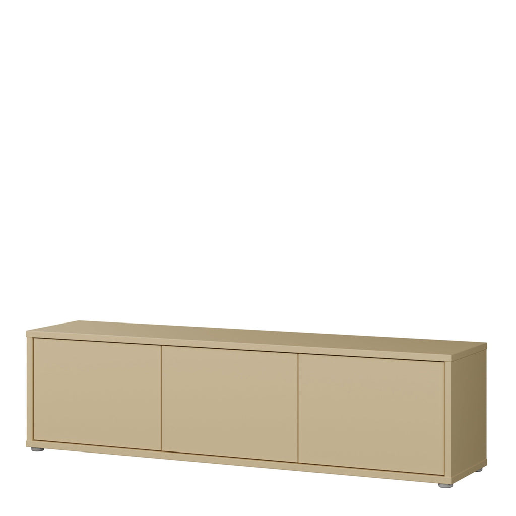 Alice Springs Wide TV Cabinet with 3 Doors Push-to-Open in Butter Yellow - image 3