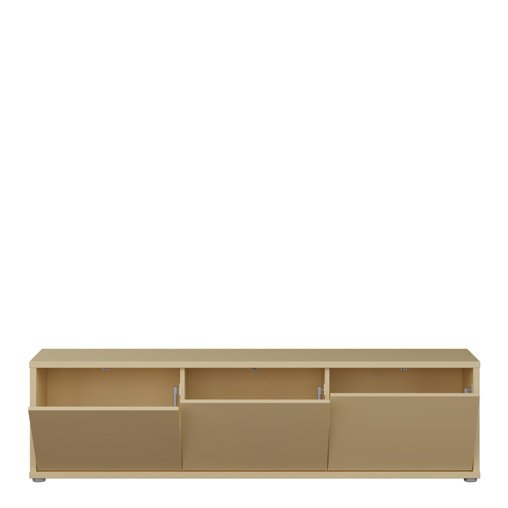 Alice Springs Wide TV Cabinet with 3 Doors Push-to-Open in Butter Yellow - image 5