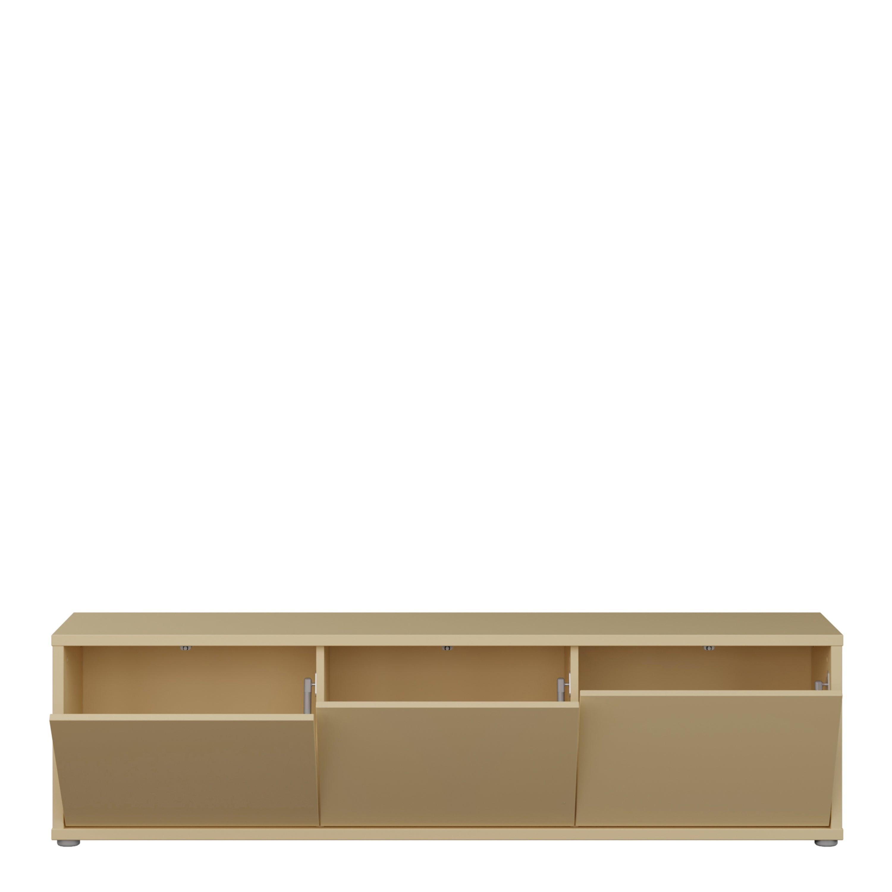 Alice Springs Wide TV Cabinet with 3 Doors Push-to-Open in Butter Yellow - image 5